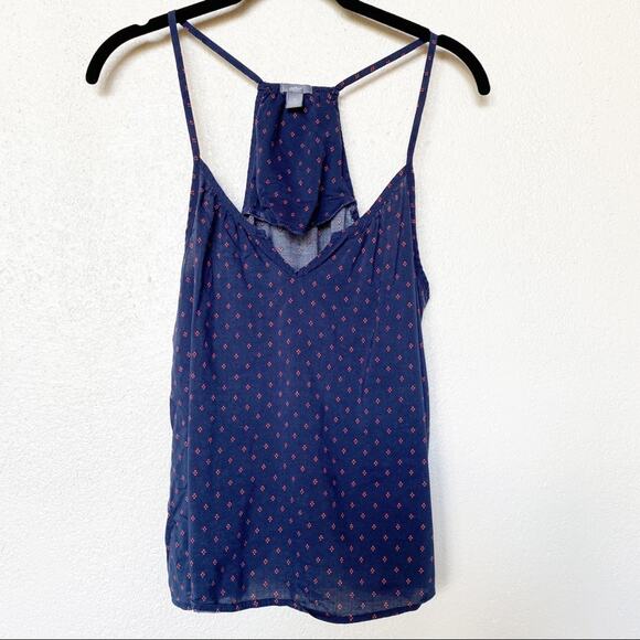 Aerie Navy Notch V-Neck Pattern Tank Size Small - Picture 1 of 6